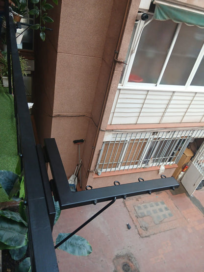 Tendedero de pared plegable negro para ahorrar espacio en casa o balcón