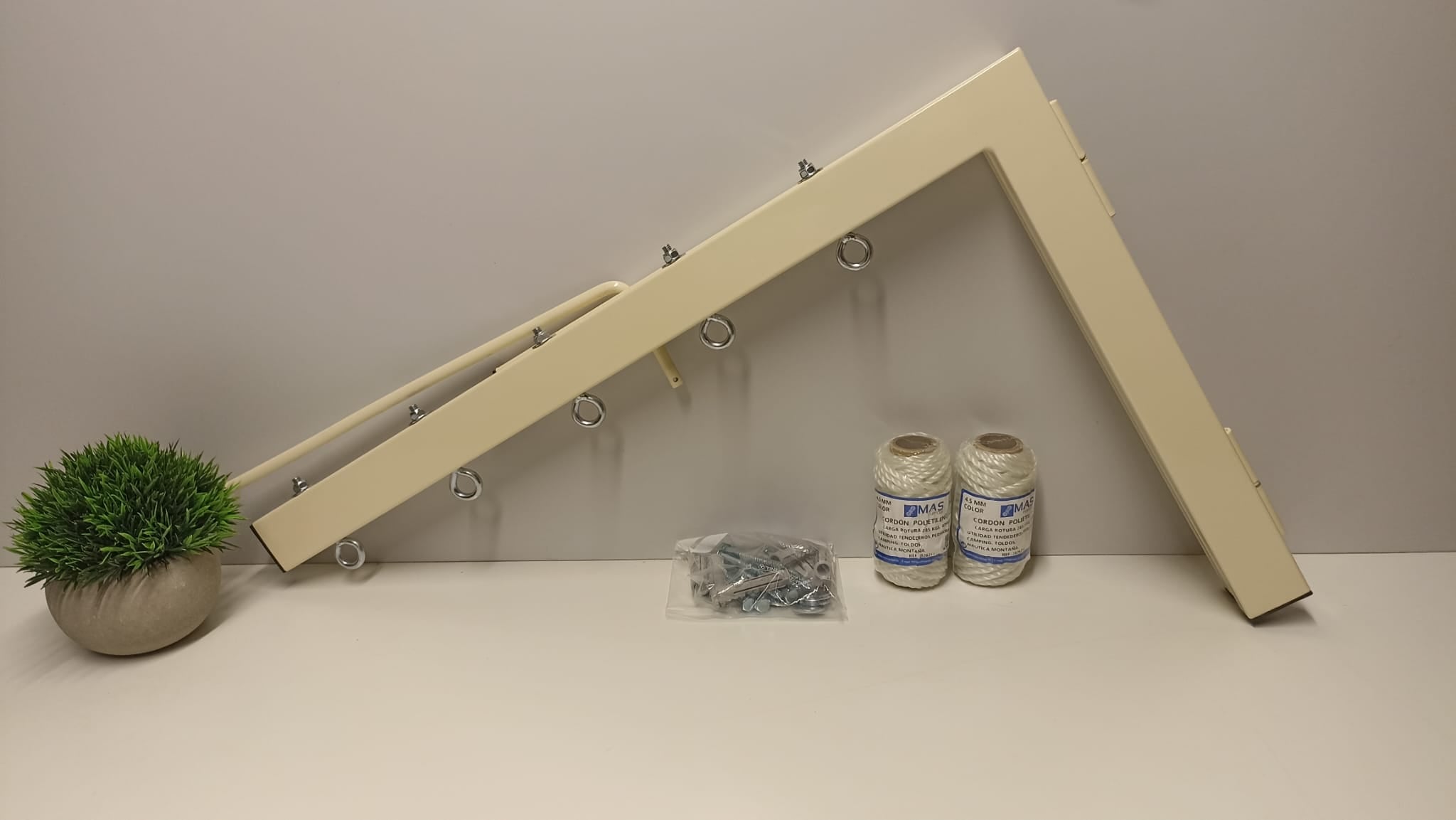 Tendedero plegable de pared 5 cuerdas beige