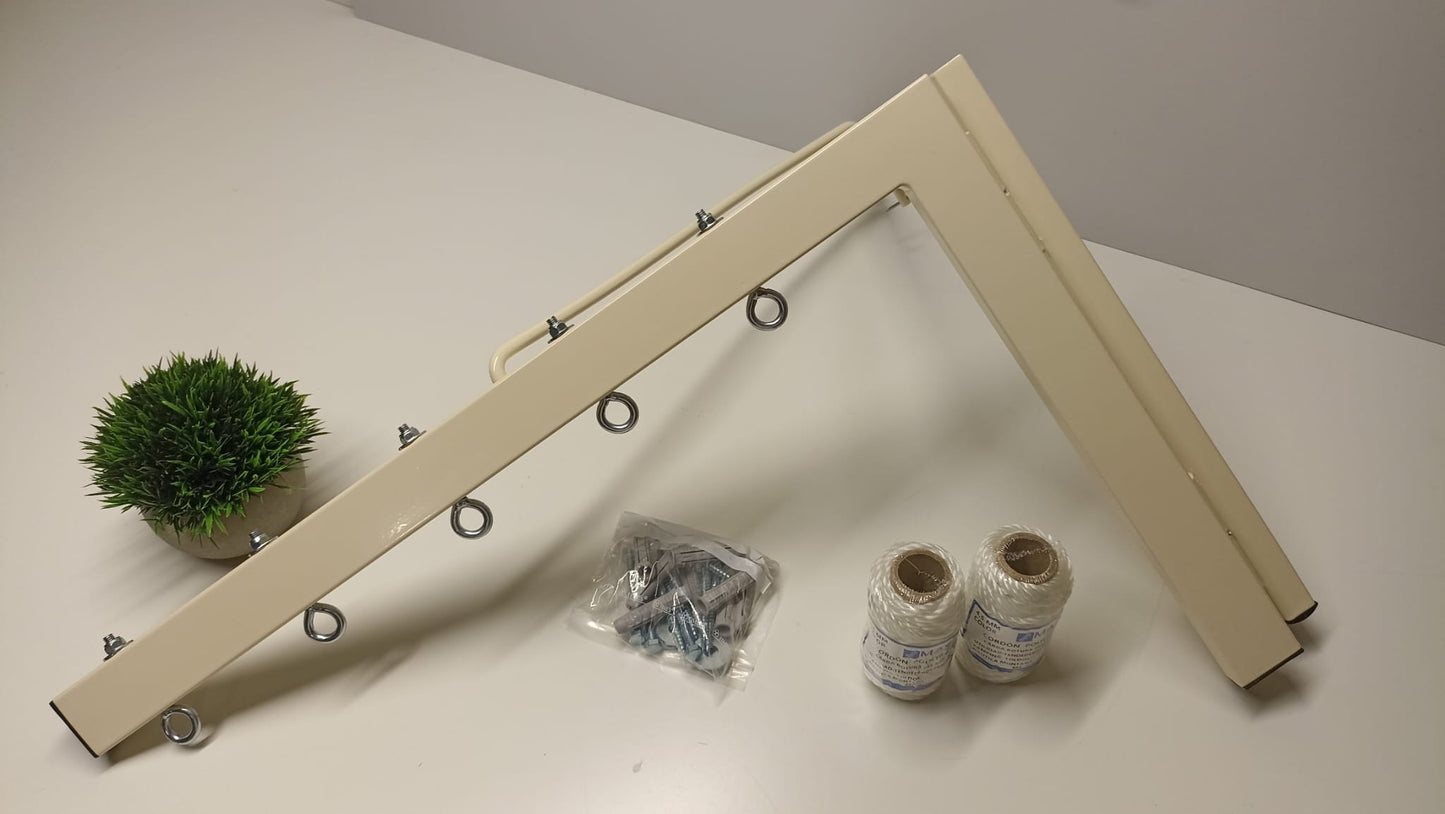 Tendedero plegable de pared 5 cuerdas beige