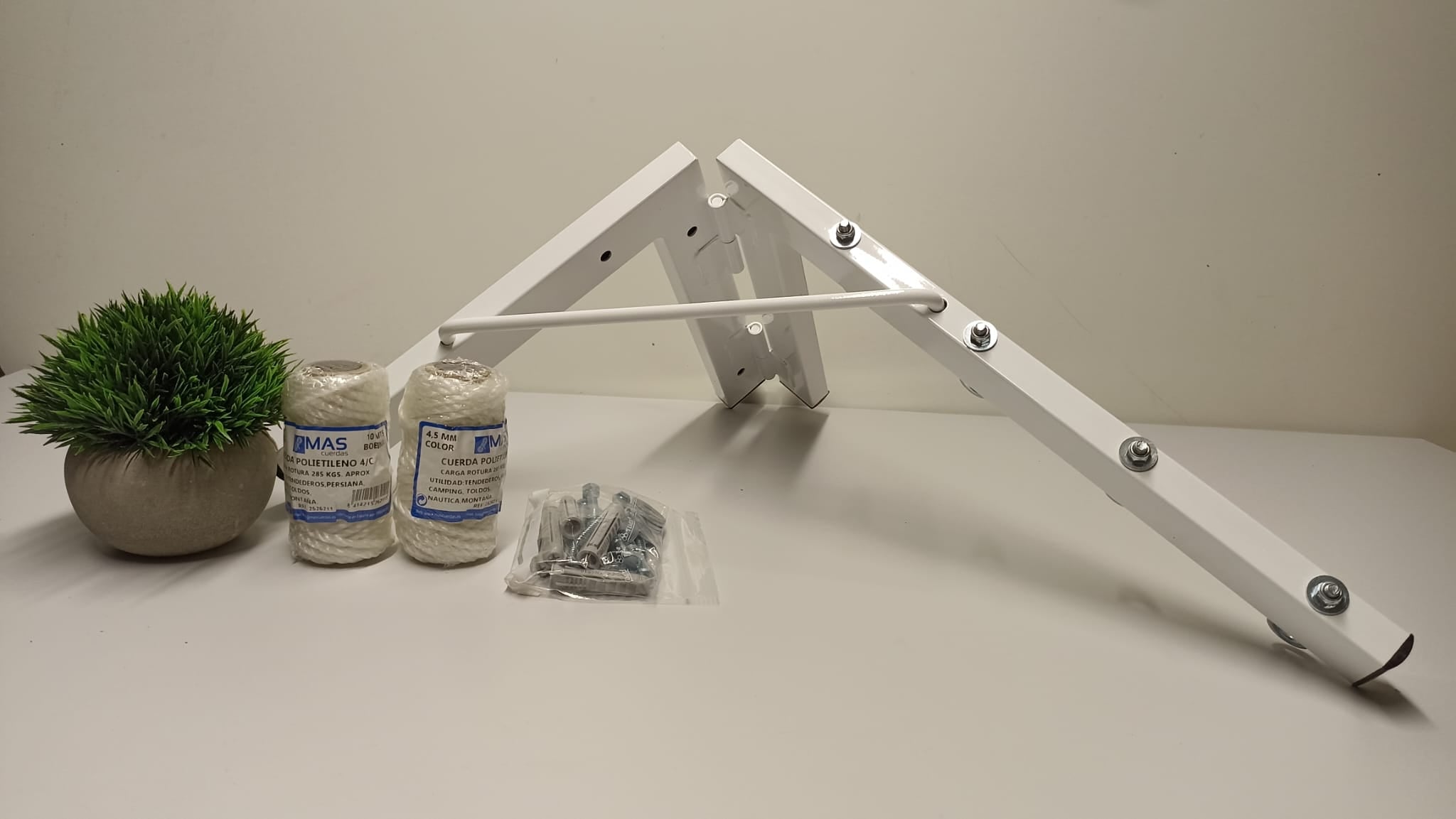 Tendedero plegable de pared 4 cuerdas blanco