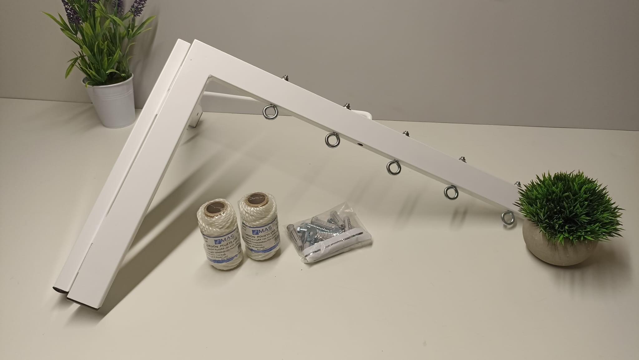 Tendedero plegable de pared 5 cuerdas blanco