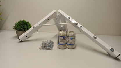 Tendedero plegable de pared 4 cuerdas blanco