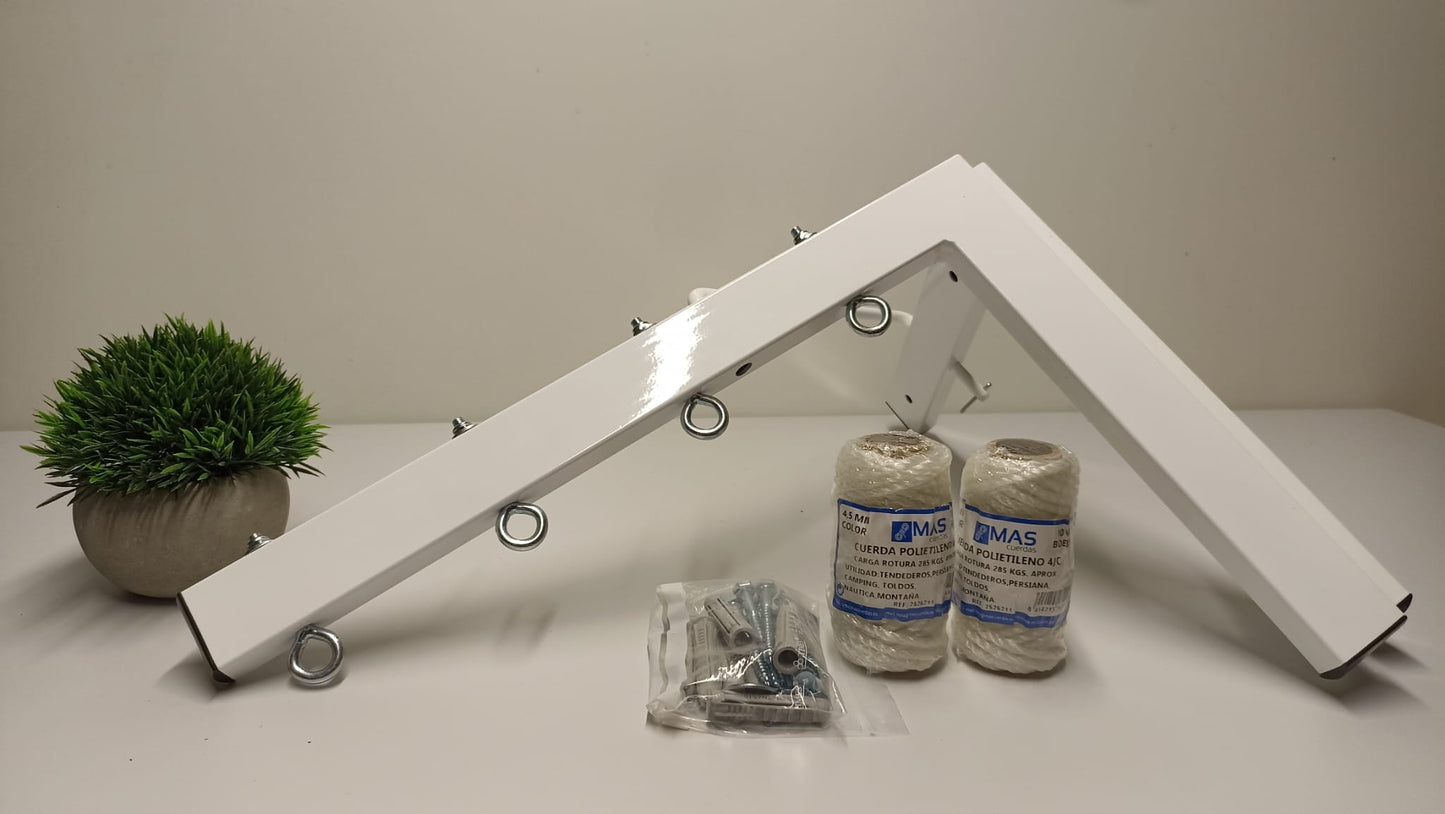 Tendedero plegable de pared 4 cuerdas blanco