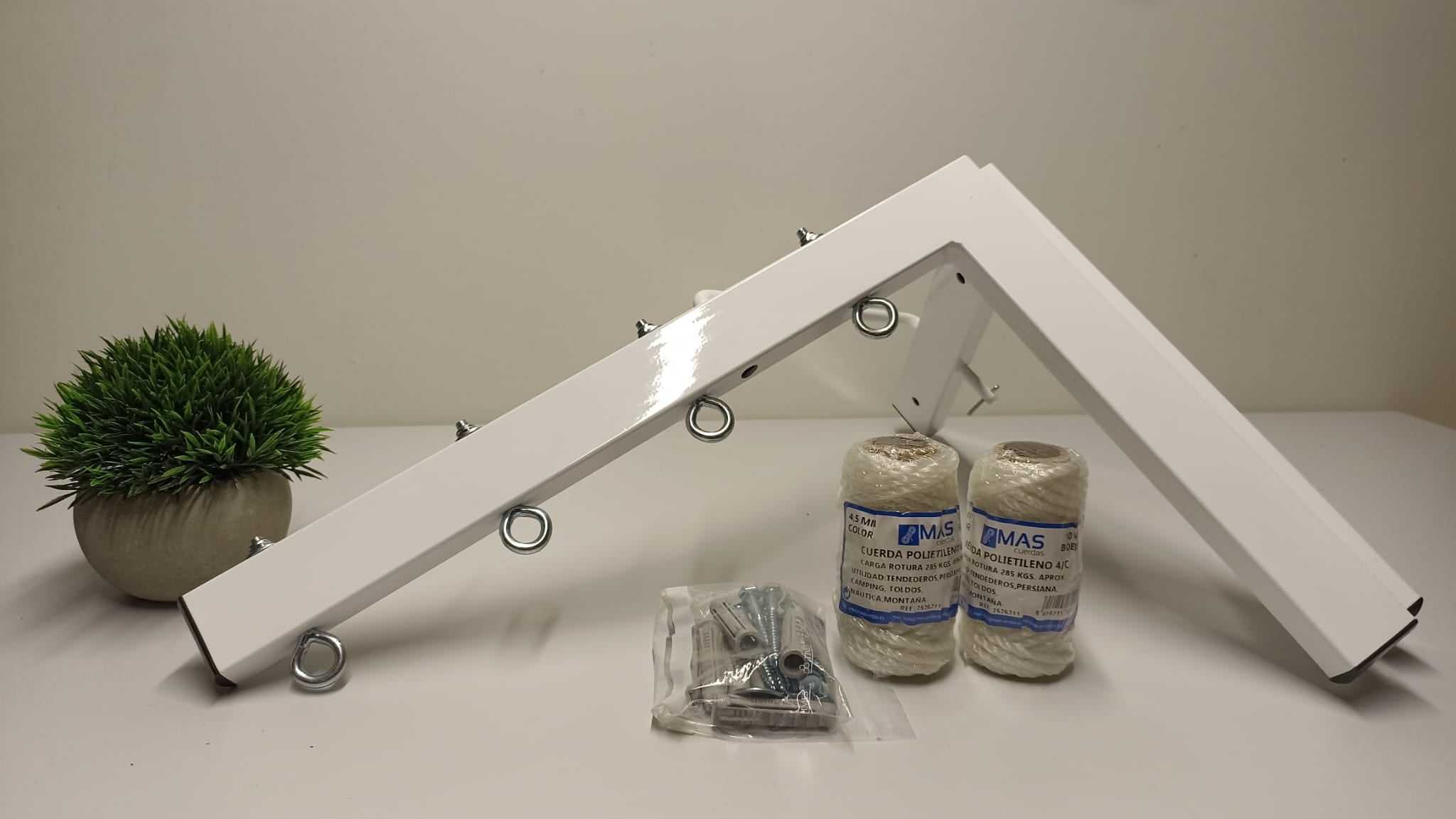 Tendedero plegable de pared 4 cuerdas blanco