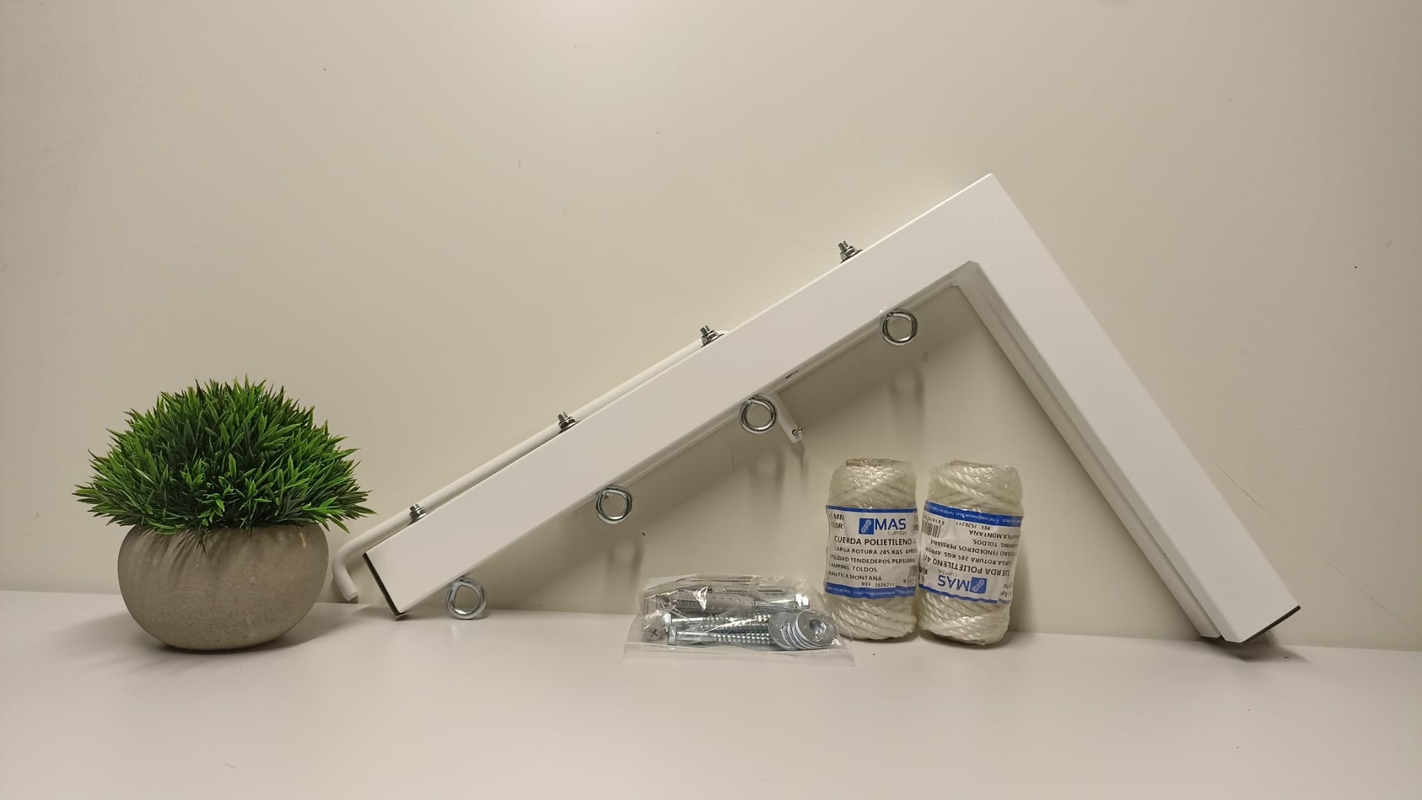 Tendedero plegable de pared 4 cuerdas blanco