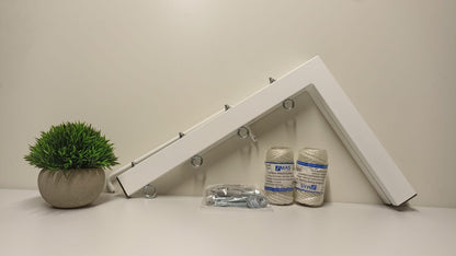 Tendedero plegable de pared 4 cuerdas blanco