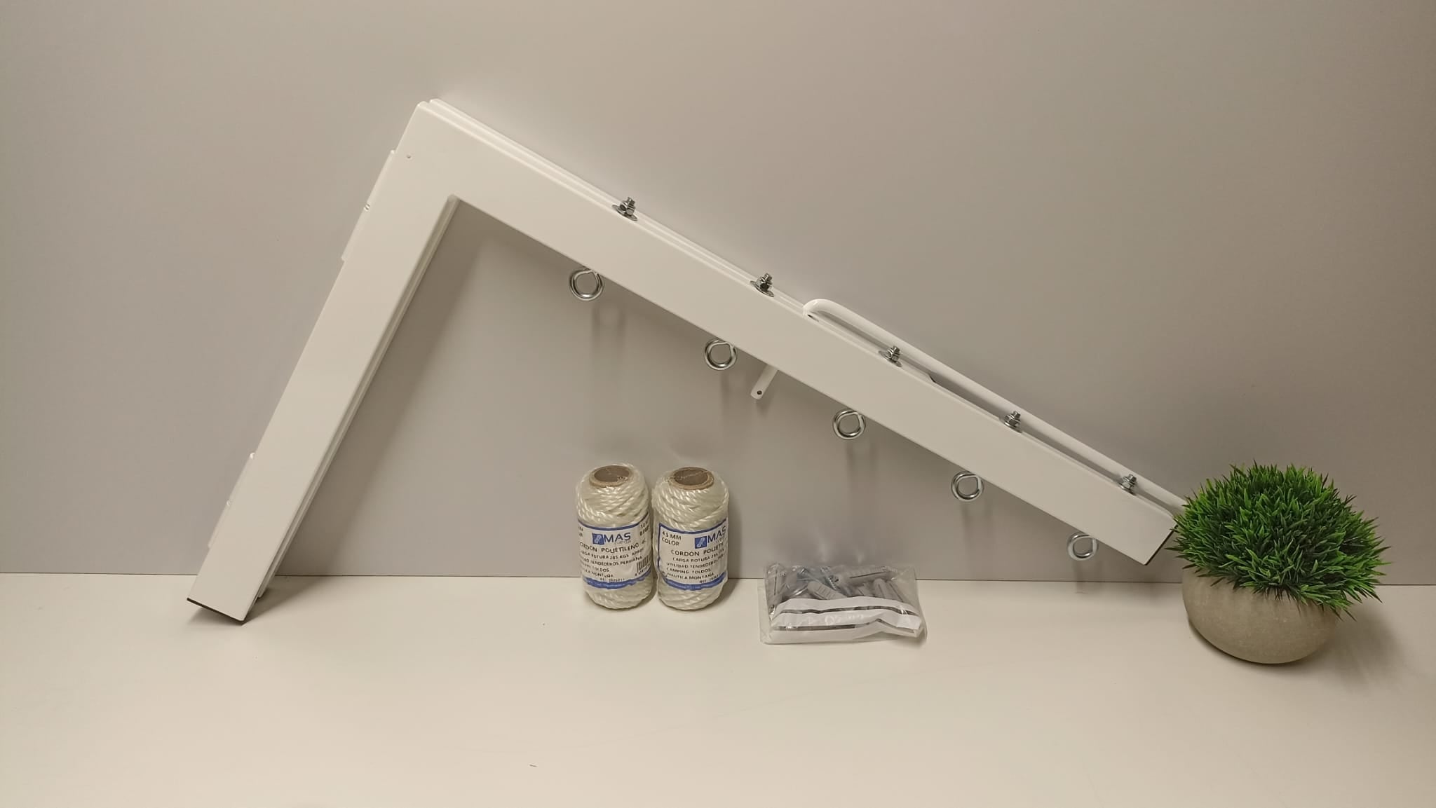 Tendedero plegable de pared 5 cuerdas blanco