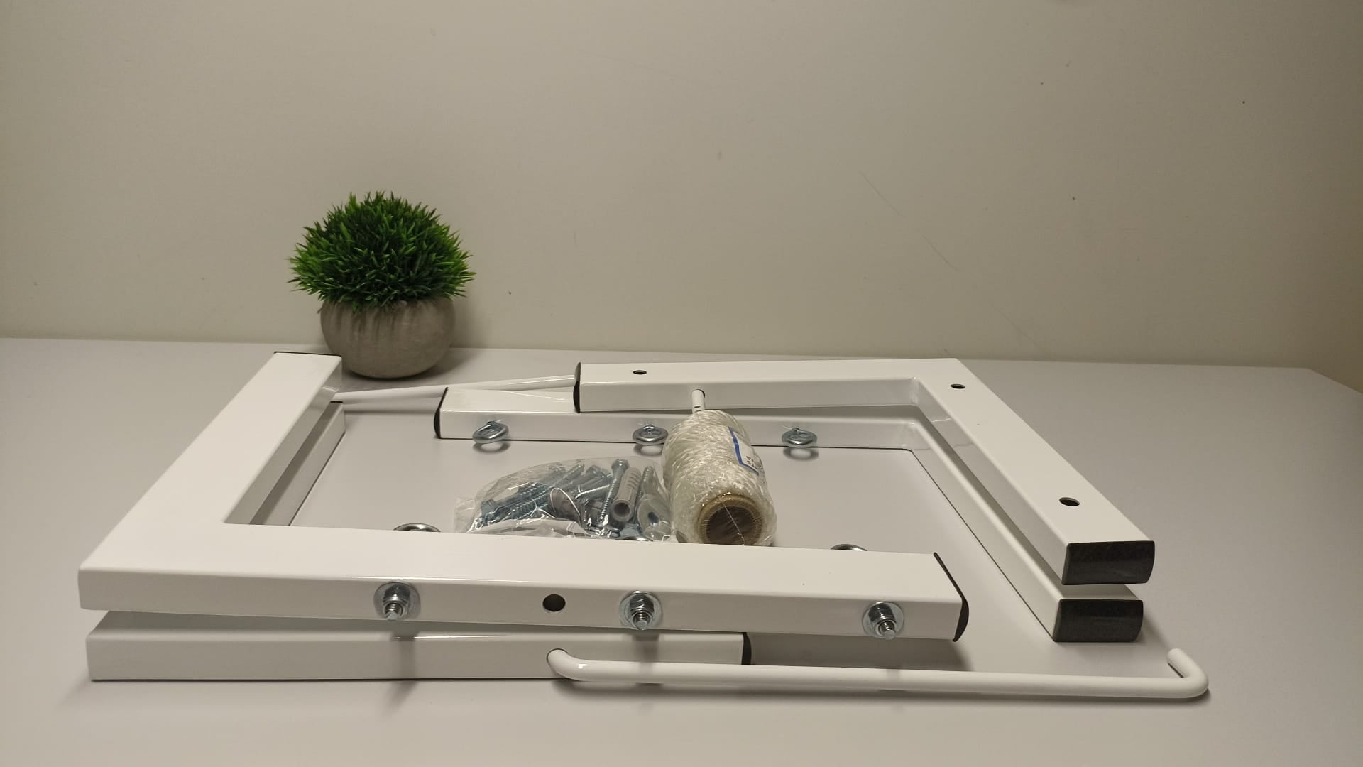 Tendedero plegable de pared 3 cuerdas blanco