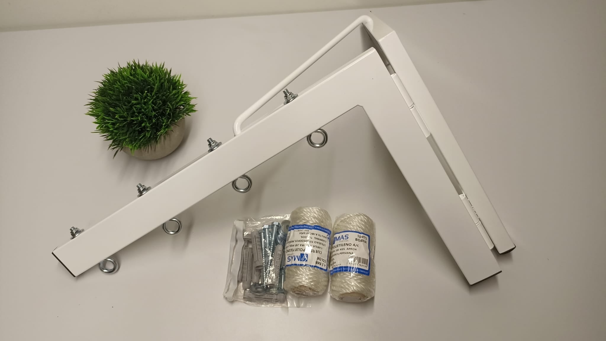 Tendedero plegable de pared 4 cuerdas blanco