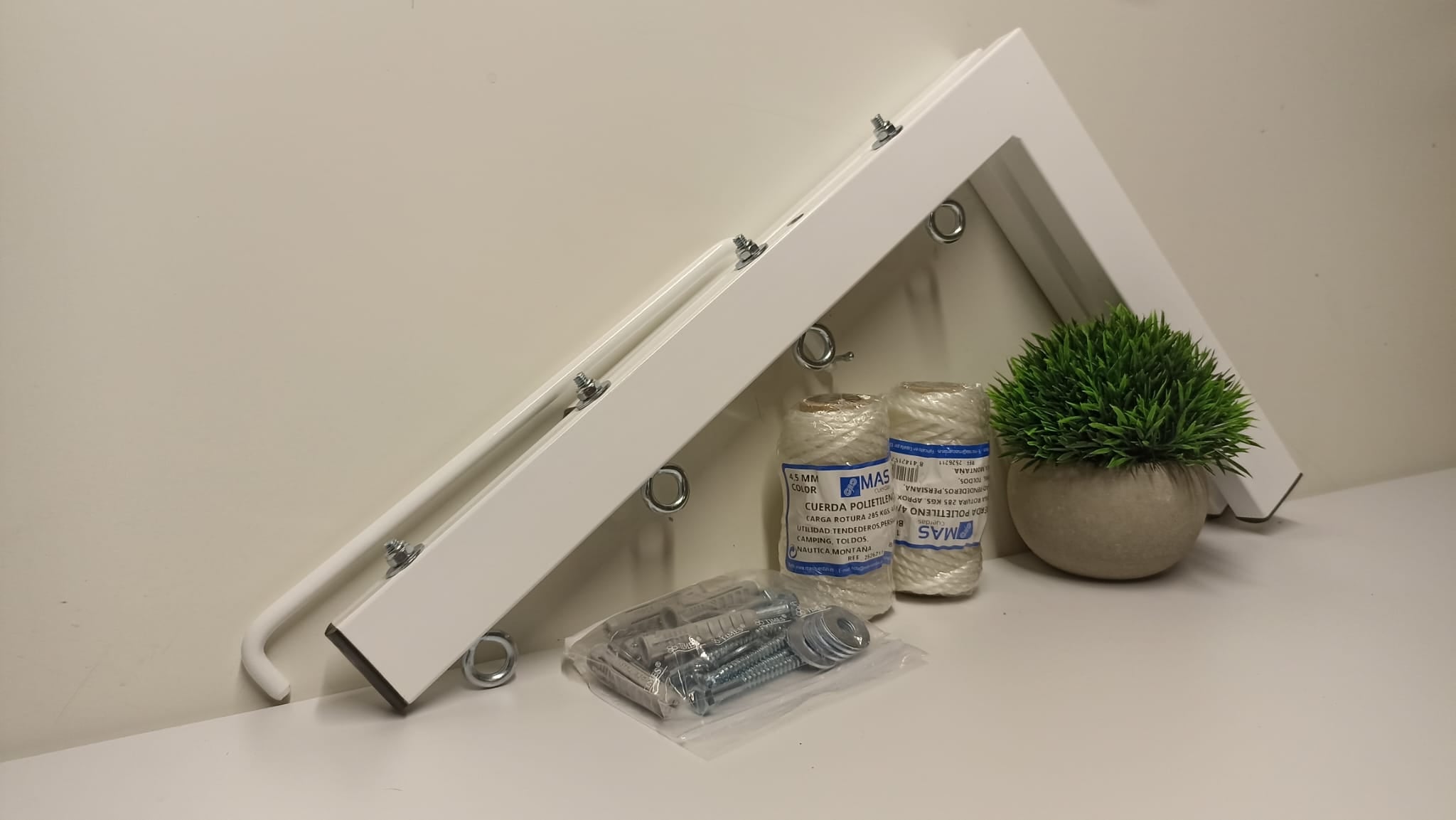 Tendedero plegable de pared 4 cuerdas blanco