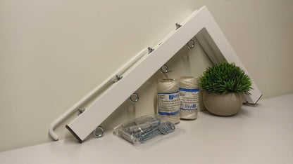 Tendedero plegable de pared 4 cuerdas blanco
