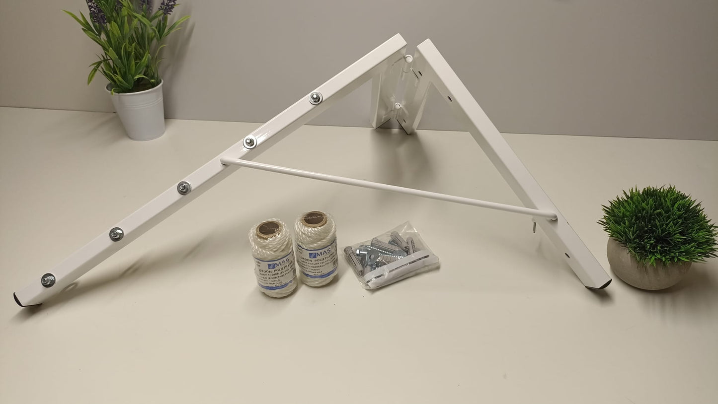 Tendedero plegable de pared 5 cuerdas blanco