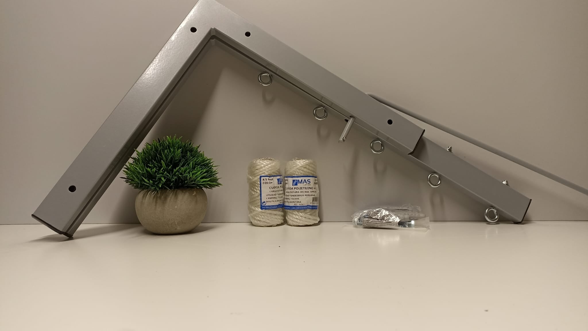 Tendedero plegable de pared 5 cuerdas gris