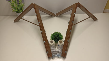 Tendedero plegable de pared 5 cuerdas marron