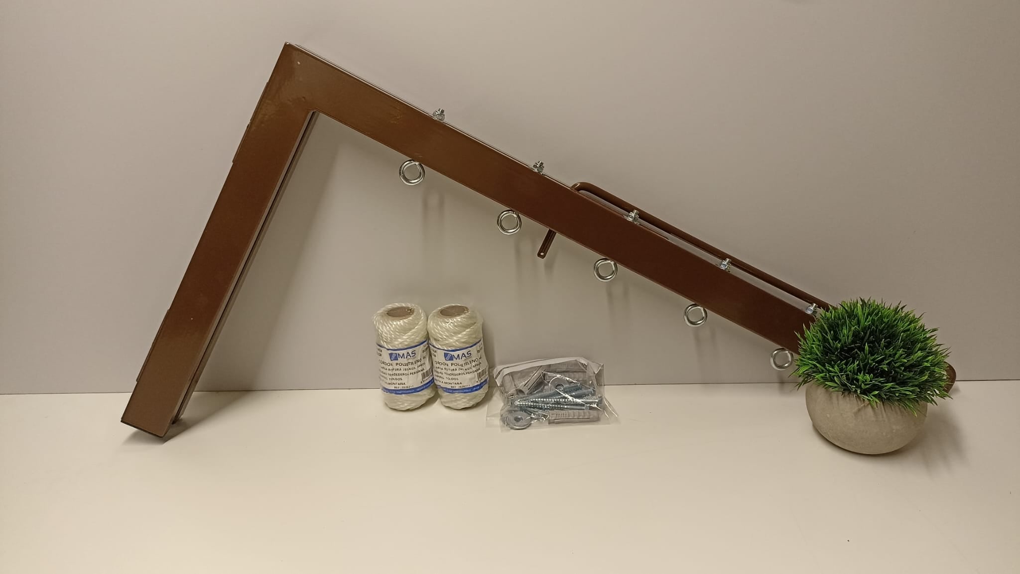 Tendedero plegable de pared 5 cuerdas marron