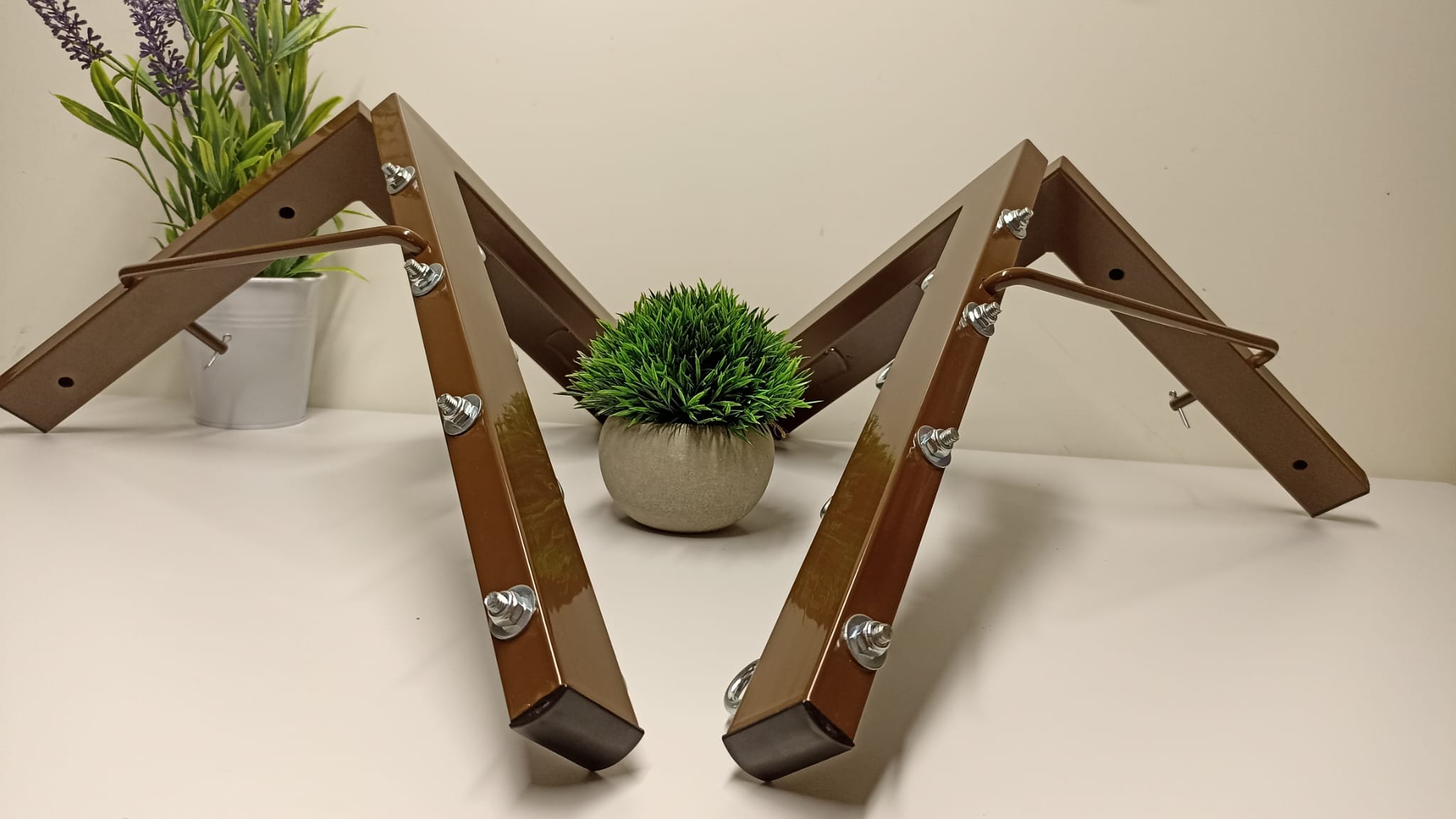 Tendedero plegable de pared 4 cuerdas marron