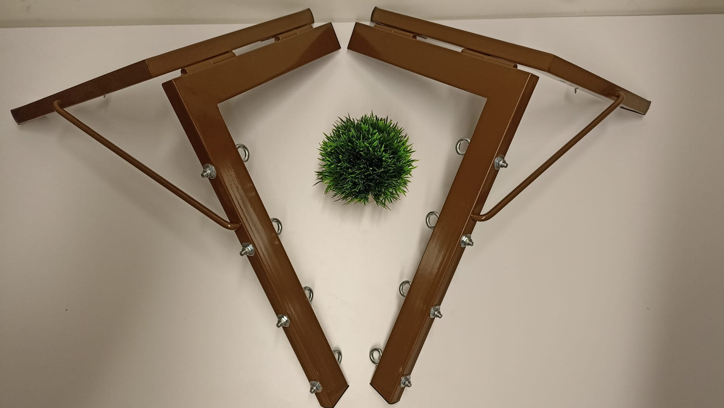 Tendedero plegable de pared 4 cuerdas marron