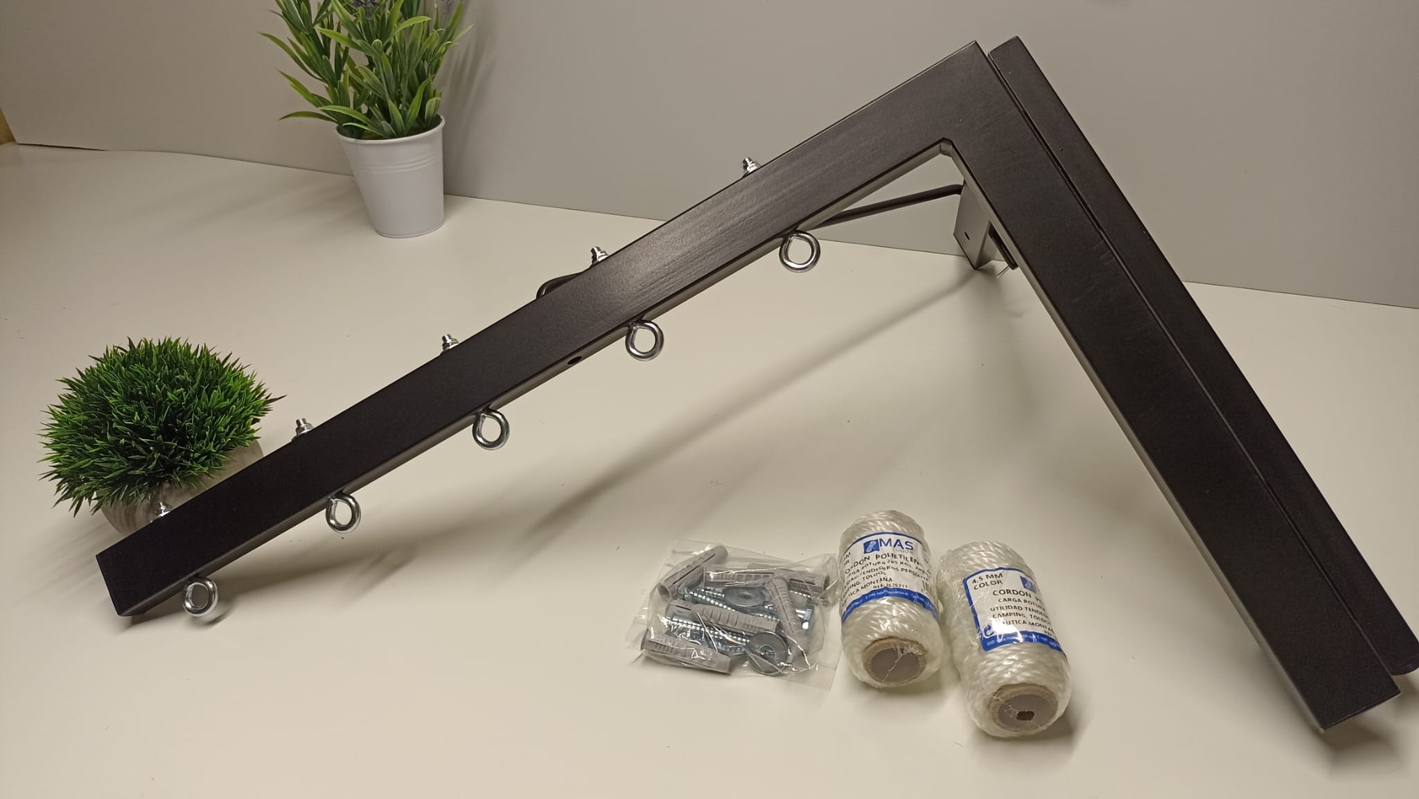 Tendedero plegable de pared 5 cuerdas negro