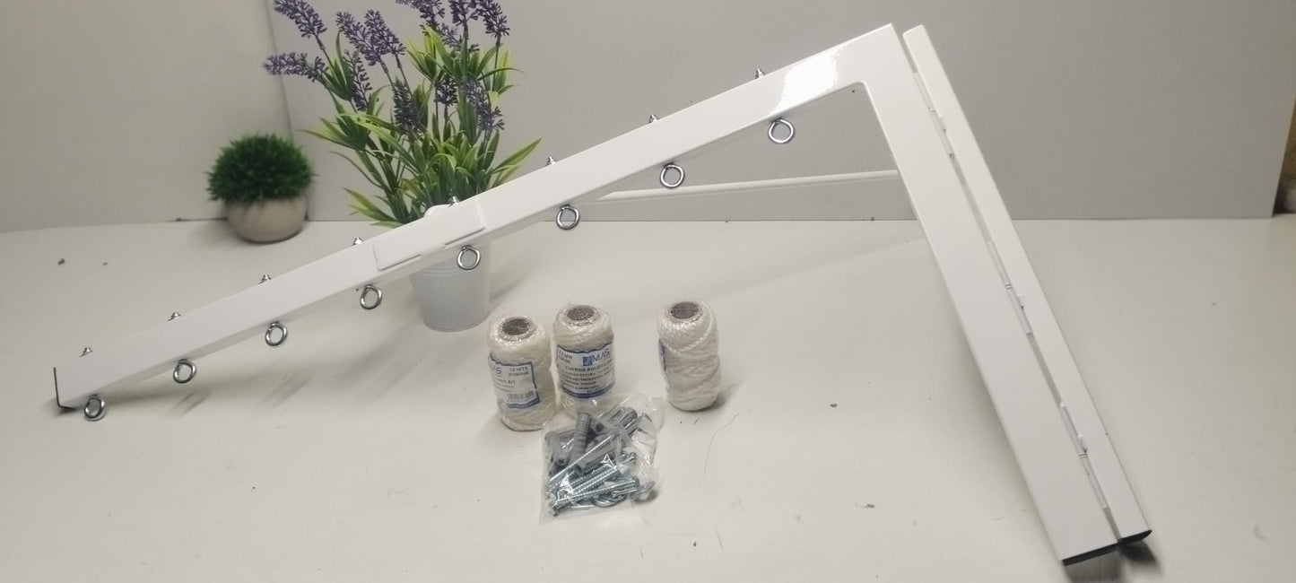 Tendedero plegable de pared 8 cuerdas blanco