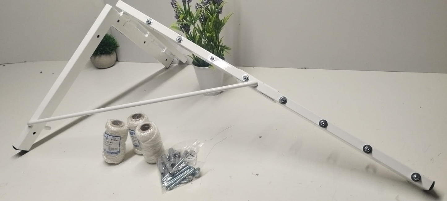 Tendedero plegable de pared 8 cuerdas blanco