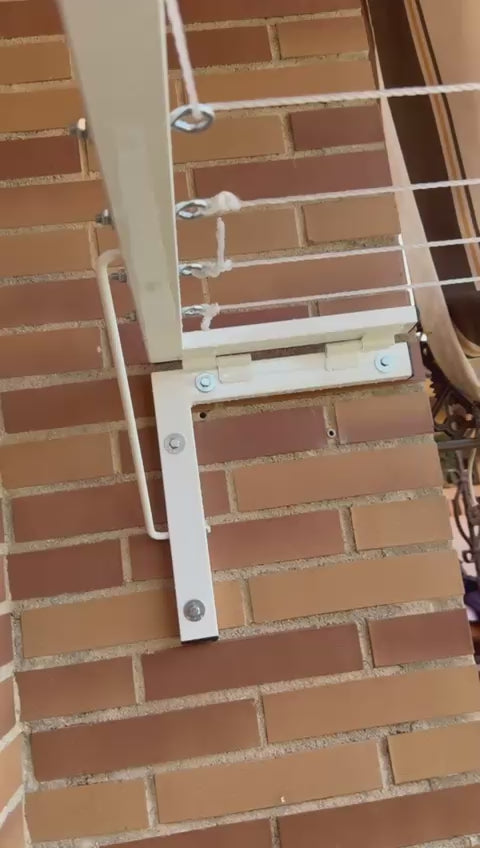 Tendedero de pared plegable blanco para ahorrar espacio en casa o balcón